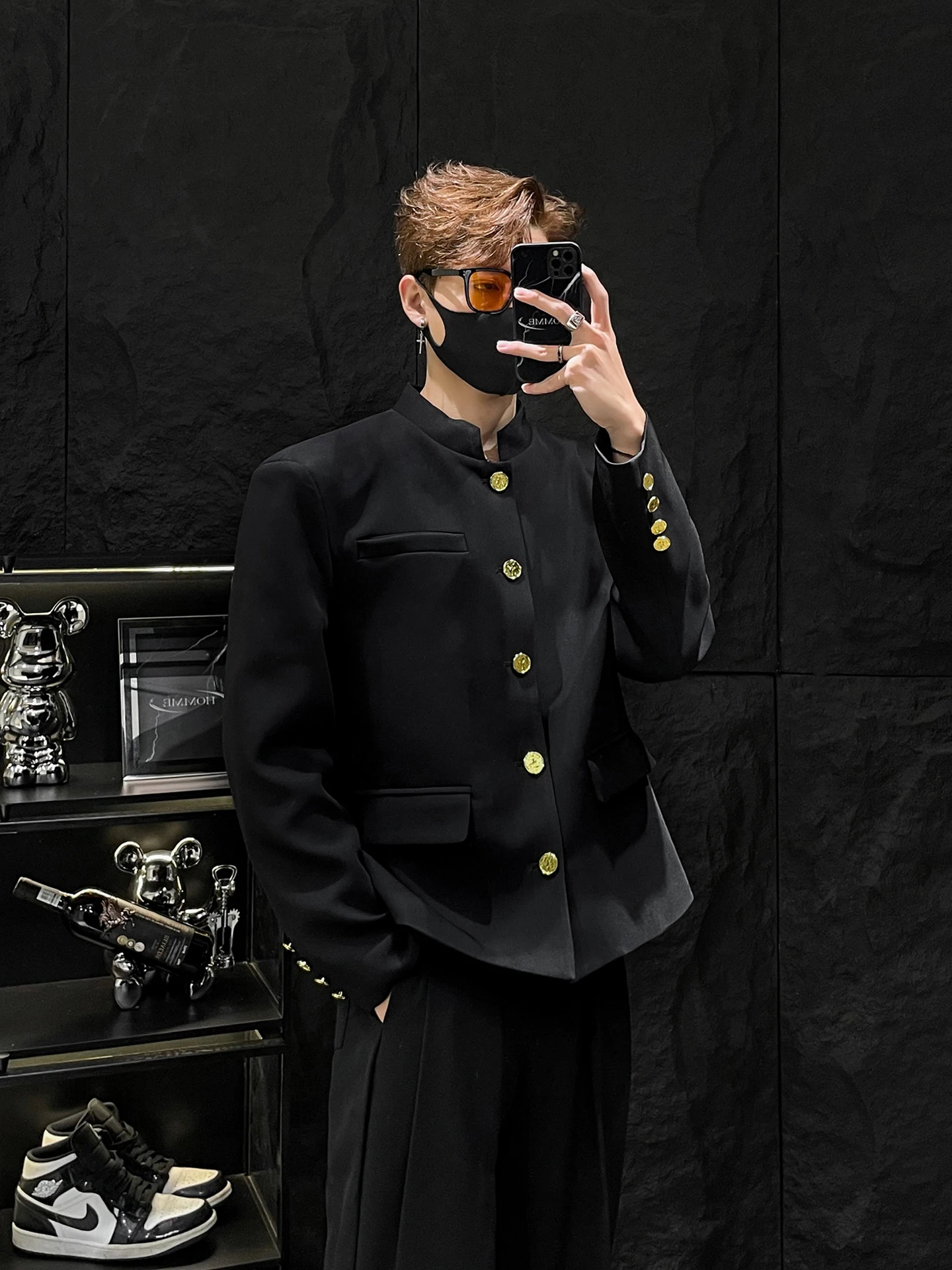 

Новый китайский спортивный костюм-жакет для мужчин, с воротником-стойкой, в западном стиле, WOZHIJING HOMME, Wang Jiawu, повседневный, модный, весна-осень