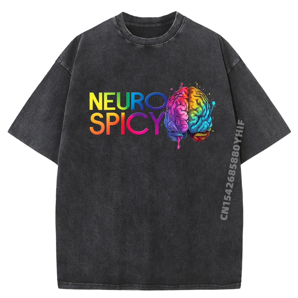 

Womens Neurodiversity Neurospicy Neuro Spicy Neurospicy Designer Clothes Men High Quality Washed Tshirt