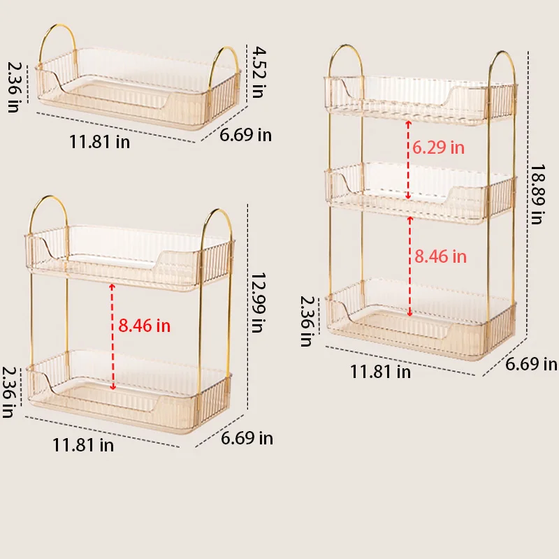 Bathroom Corner Storage Organizer Shelf Home Makeup Skincare Shampoo Lipstick Tabletop Holder Cosmetic Desk Kitchen Rack