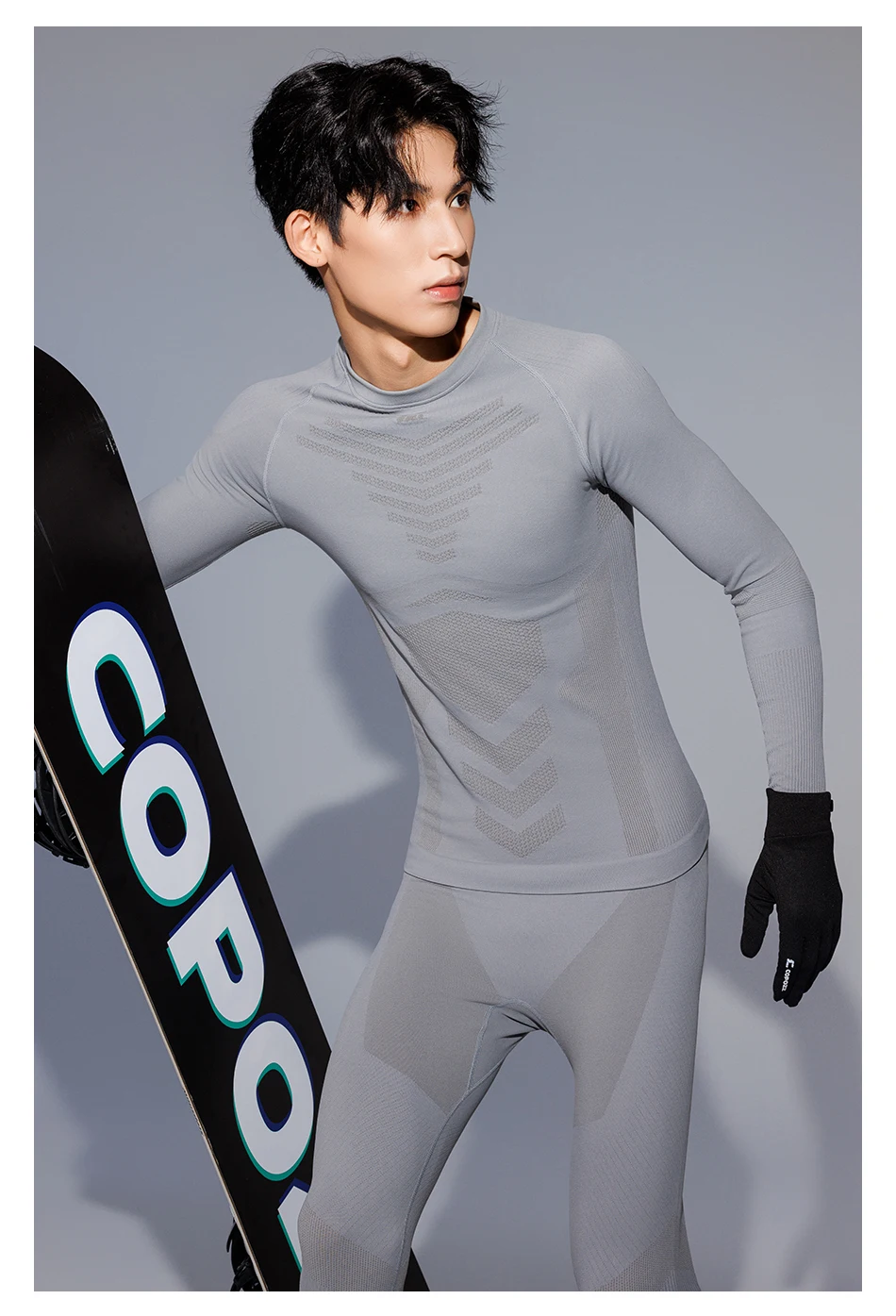 COPOZZ Nahtloses Ski-Thermo-Unterwäsche-Set für Damen und Herren, hochelastisch, Rundhalsausschnitt, schnell trocknend, feuchtigkeitsableitend, Sport-Baselayer, lange Unterhose – Detail 27