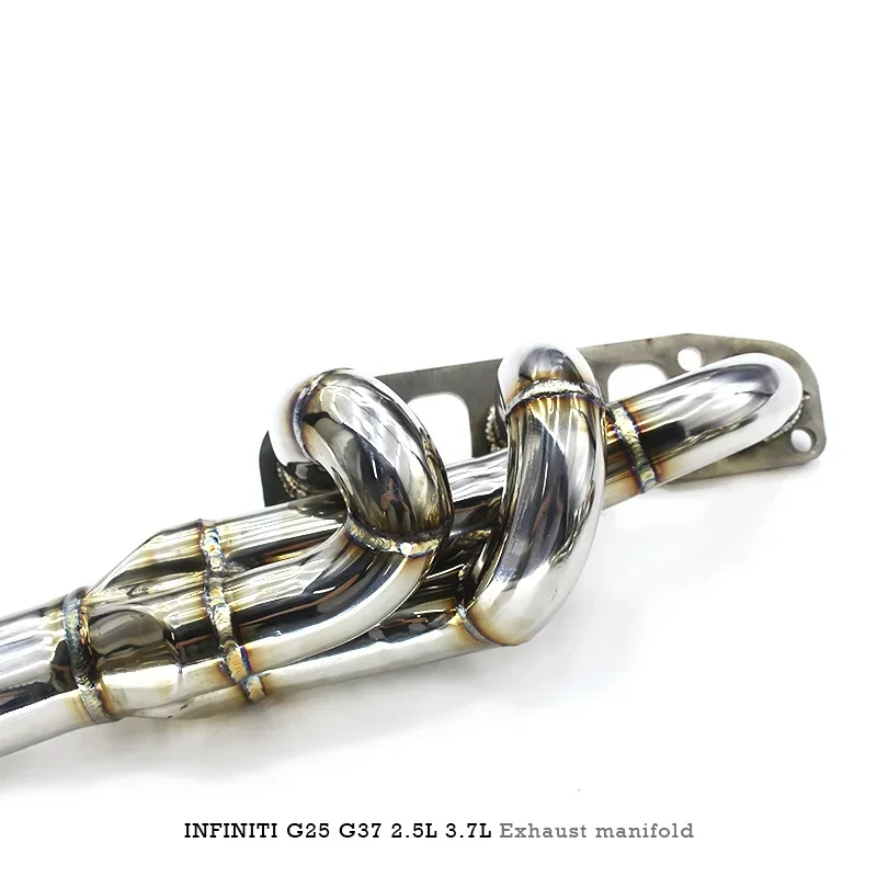 القسم الأول من مشعب الموز INFINITI G25 G37 2.5L 3.7L 2010 رأس عادم فولاذي عالي الجودة للسباق