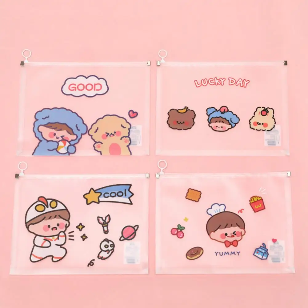 Cartella di File utile multifunzionale trasparente Visual A4 Size Cartoon Animal File Holder per studenti