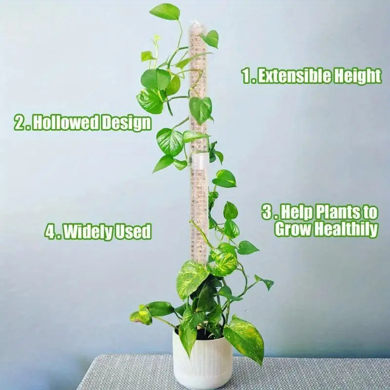 Plant Climbing Column Sphagnum Moss Stick Plants Growing Supporter Green Vines Climbing Pole Water Retaining Fertilizer Rich
