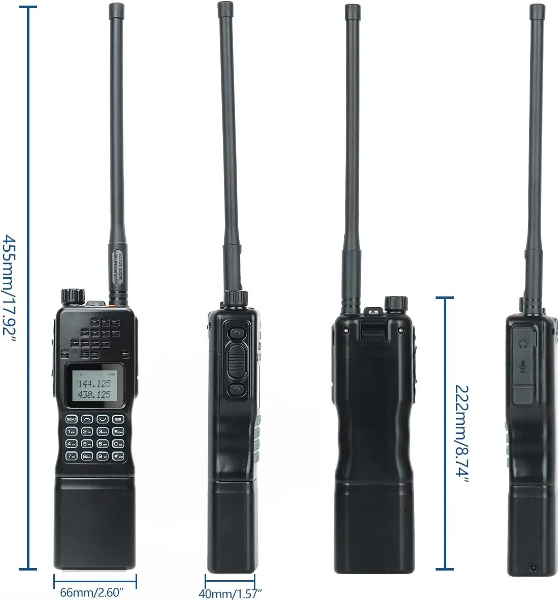 AR-152 Black Tactical Transceiver 10W Long Distance Waterproof & Gain Antenna Flashlight Keyboard General Wireless Communicator view 2