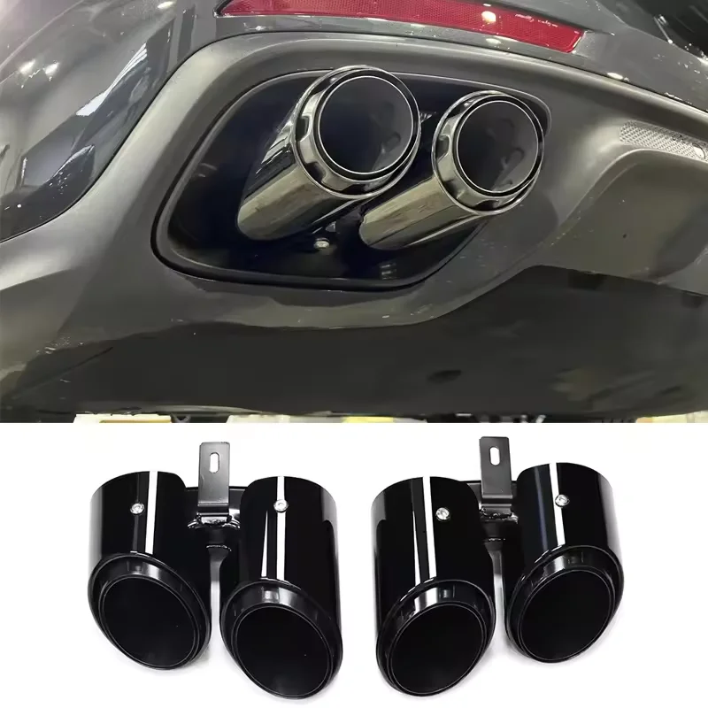 Pair of Car Exhaust Pipes for Porsche Panamera Stainless Steel Exhaust Tip Upgrade Gts Performance Exhaust System Muffler Tips