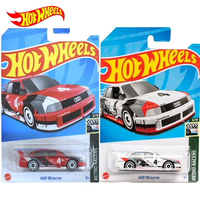 Original Hot Wheels Car Audi 90 Quattro Kids Toys for Boys 1/64 Diecast Model Carro Juguetes Retro Racers Children Gift C4982-77