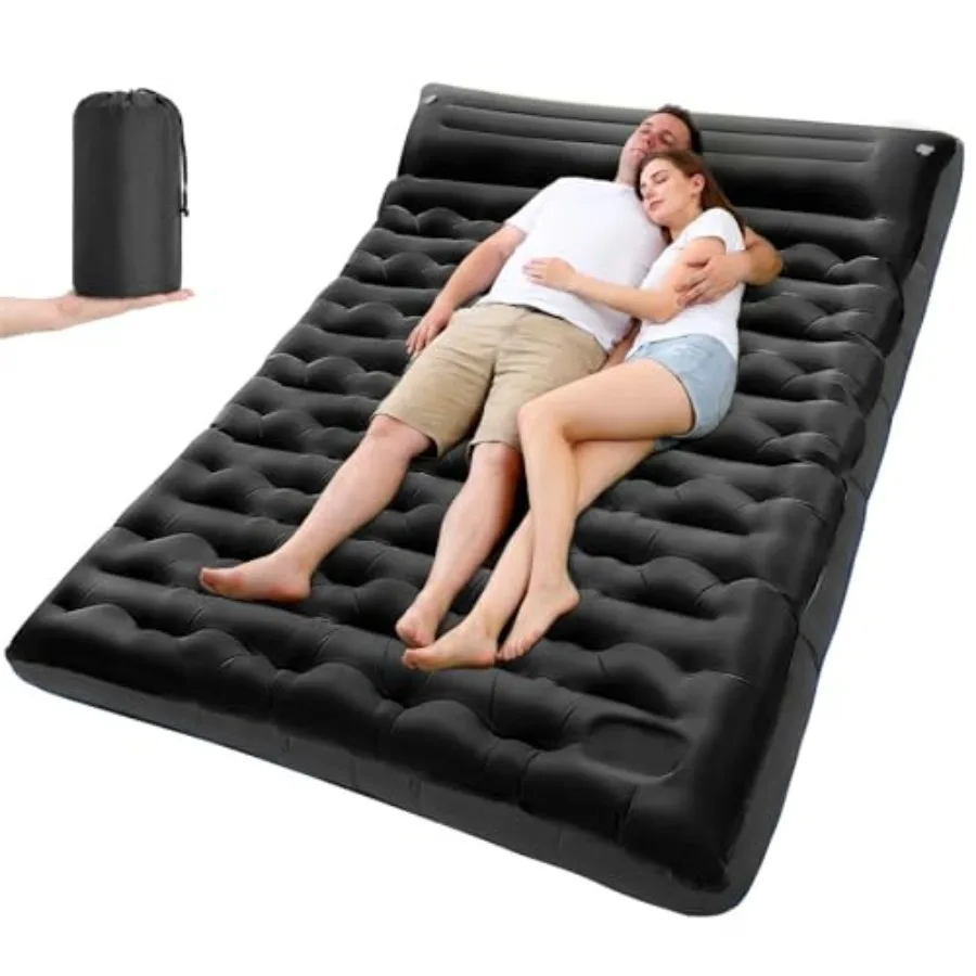 

Double Sleeping Pad for Camping 5.9 Inch Thick Self Inflating Sleeping Mat for Camping with Built in Pillow and Feet Pump 2 Per