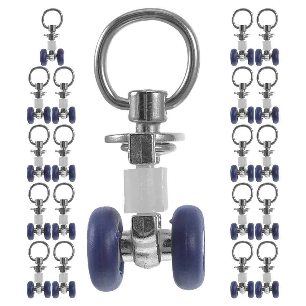 

20 шт., шкив для штор, система скольжения из нержавеющей стали, прочные ролики, простая установка, аксессуары для потолочных стержней, алюминий