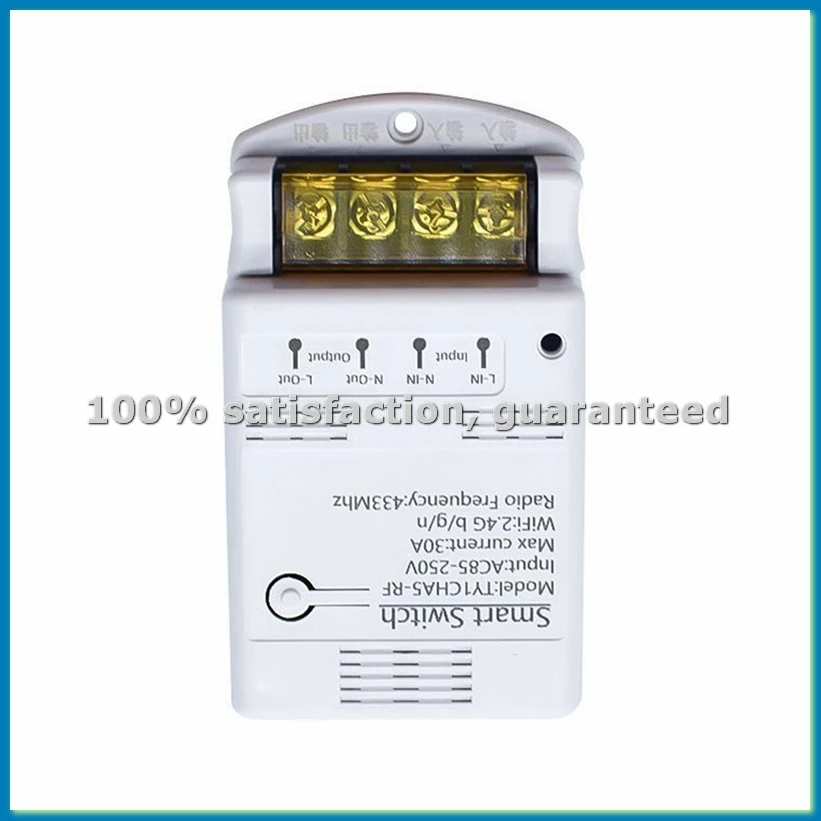 Tuya Wifi 30A Relay Module 85-250V Smart Switch DIY 433MHZ RF Controller APP Voice Relay Timer Remote Control-ABFB
