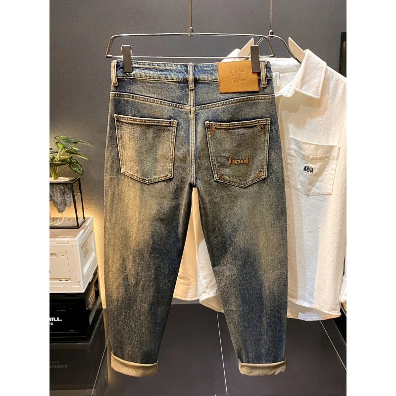 

Retro jeans men's straight leg 2025 autumn new street fashion high-end casual long pants