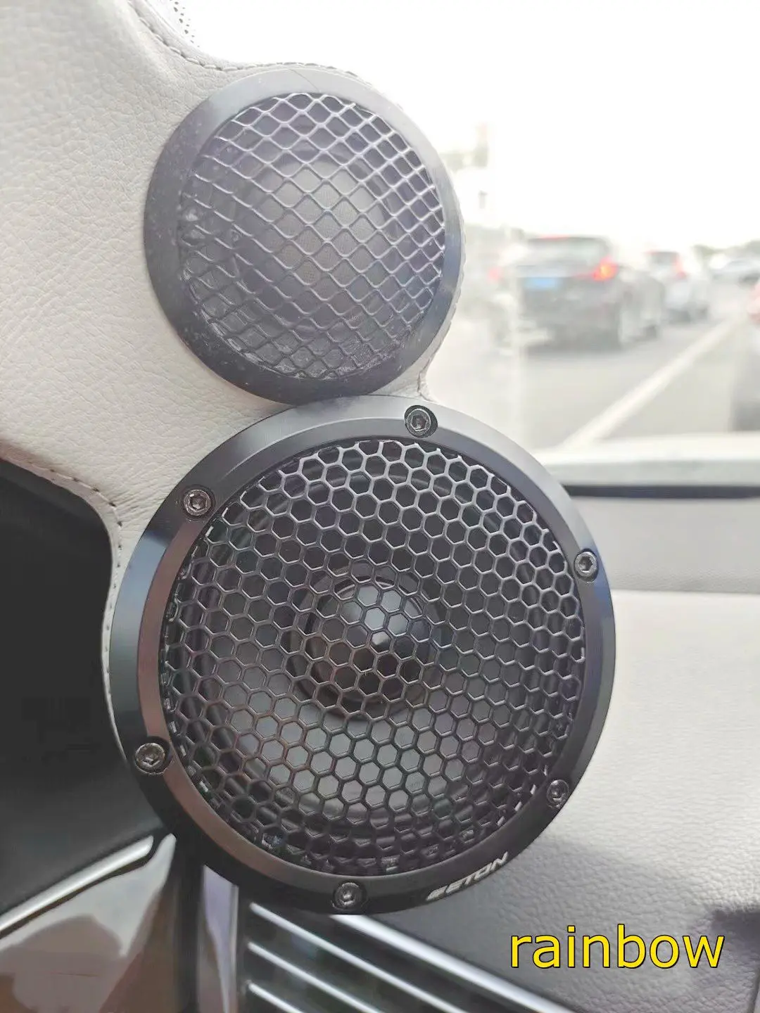 

Suitable for ETON/rainbow3.5 "6-hole alto horn aluminum mesh cover protective cover decorative cover car stereo modification