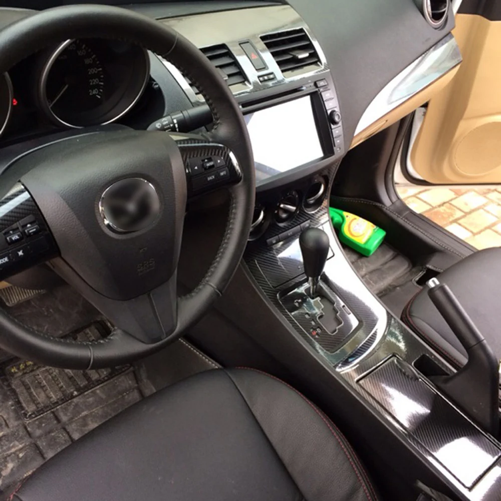 Für Mazda 3 2010-2015 Innenraum Mittelkonsole Türgriff Carbonfaser-Aufkleber Dekor Auto-Styling Zubehör – Detail 12