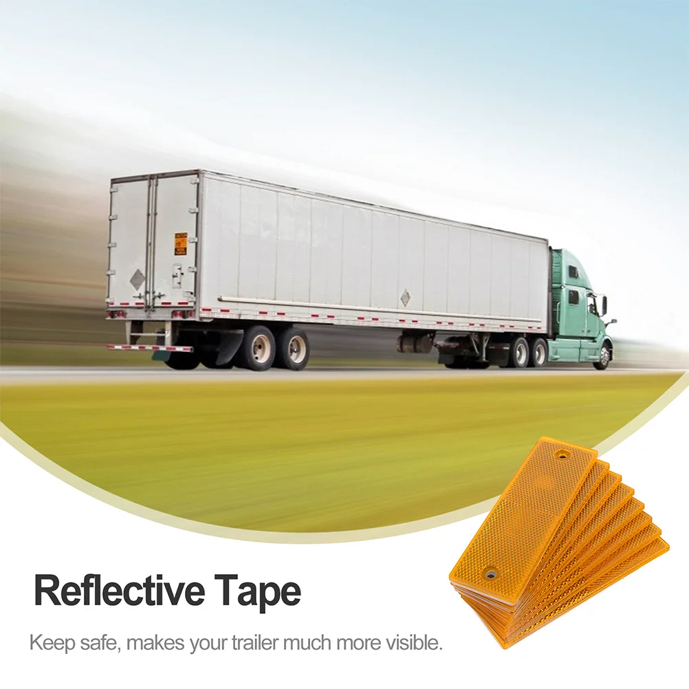 

6Pcs Reflective Tape Safety Warning Strips Truck Car Reflector Signs Night Visibility Reflective Tape Truck Rear Reflector