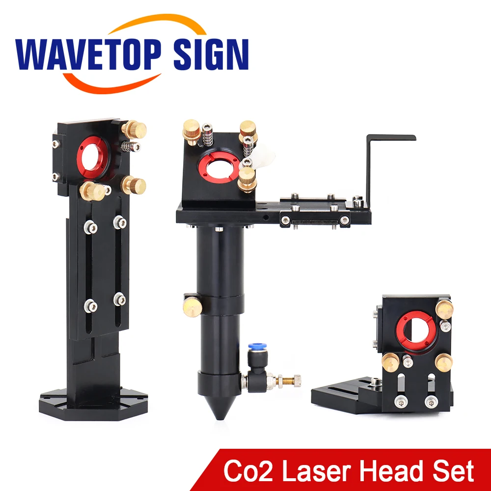 SignkoRay E Series CO2 Laser Head Set + 1Pcs Focus Lens + 3Pcs Si / Mo Mirrors for Co2 Laser Engraver Cutting Machine Parts