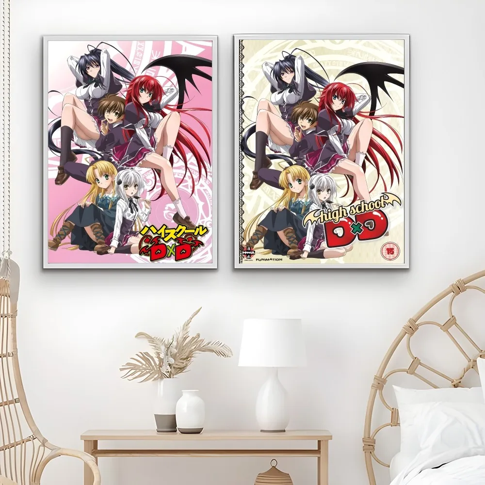 H-High School D D-D Hero Japanese Anime Kawaii Poster Sticky Wall Art Printing Waterproof Home Living Bed Room Bar Aesthetic Dec