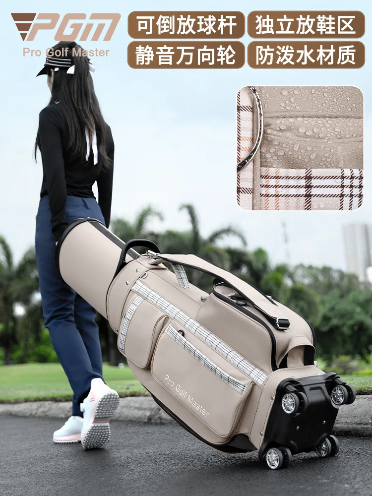 PGM Golf Clubs Bag Women Aviation Bag Hard Case Telescopic Ball Cap Universal Wheels Waterproof PU QB181
