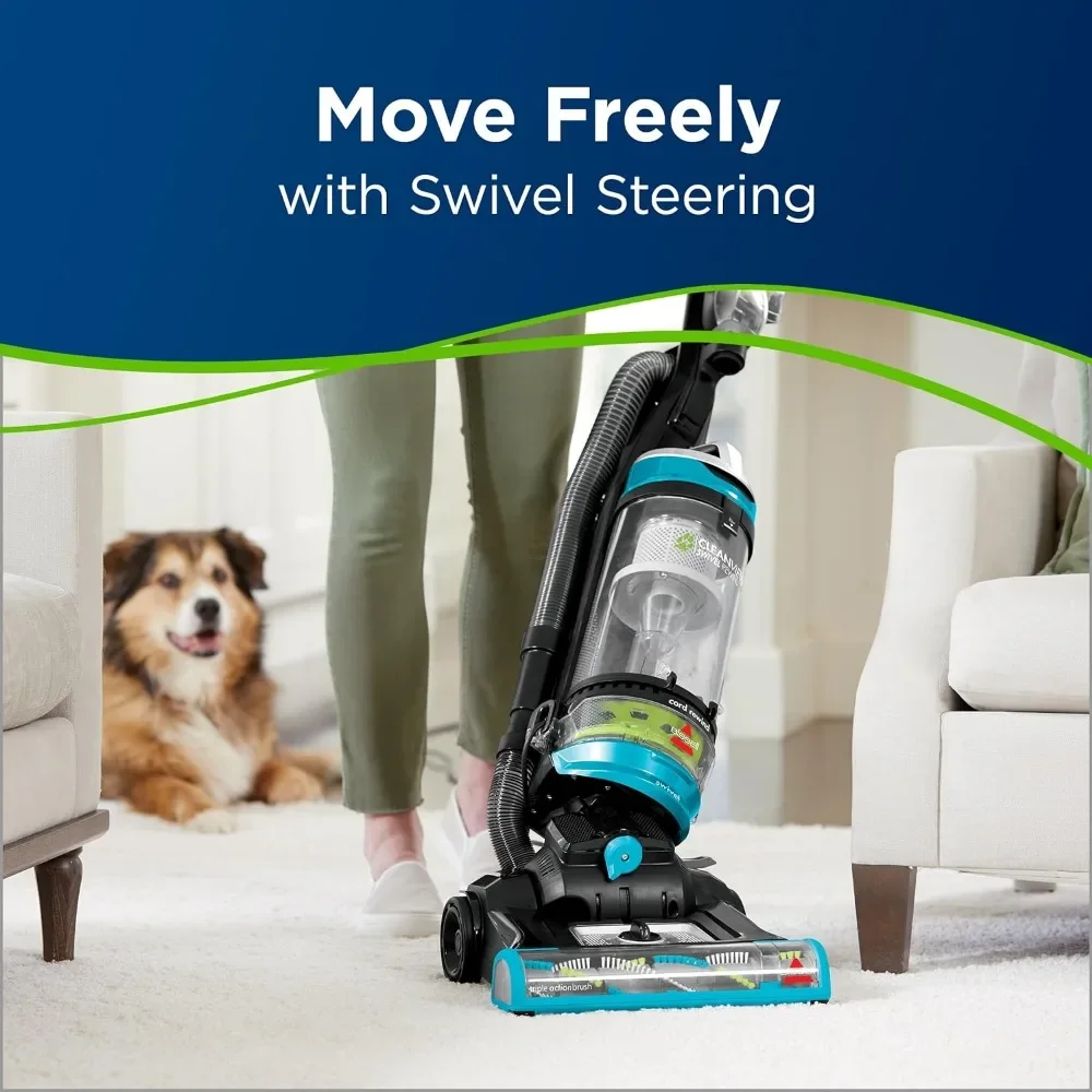 Swivel Pet Upright Bagless Vacuum, Automatic Cord Rewind, Powerful Pet Hair Pickup, Specialized Tools