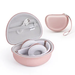 Hard Travel Case for Beats Solo3/Solo4 - Dual Layer EVA Shell with Zipper & Strap, Large Capacity Waterproof Headphones Storage