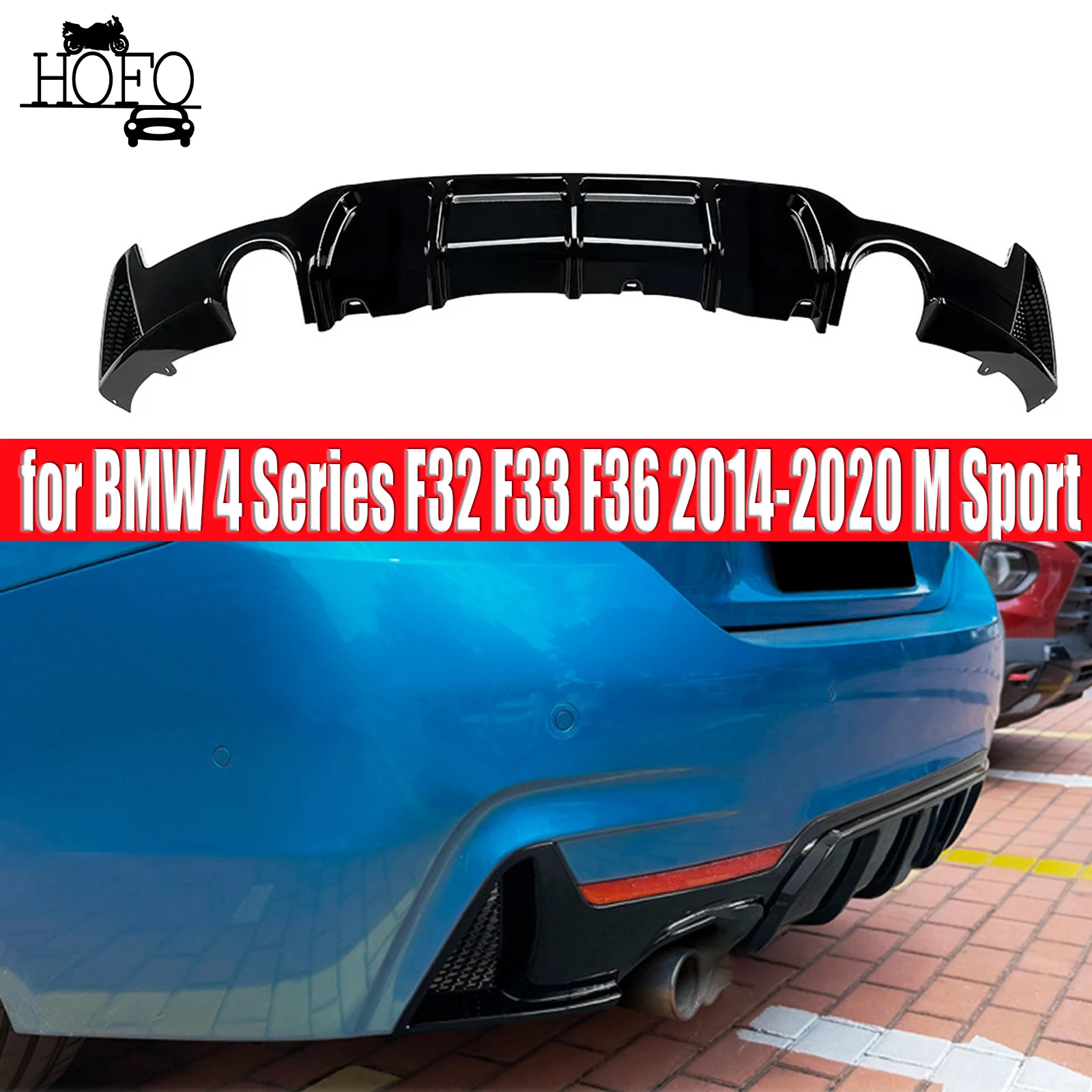 

Rear Bumper Diffuser Lip Facelift Diffusor Body Kit By ABS Gloss Black for BMW 4 Series F32 F33 F36 2014-2020 M Sport