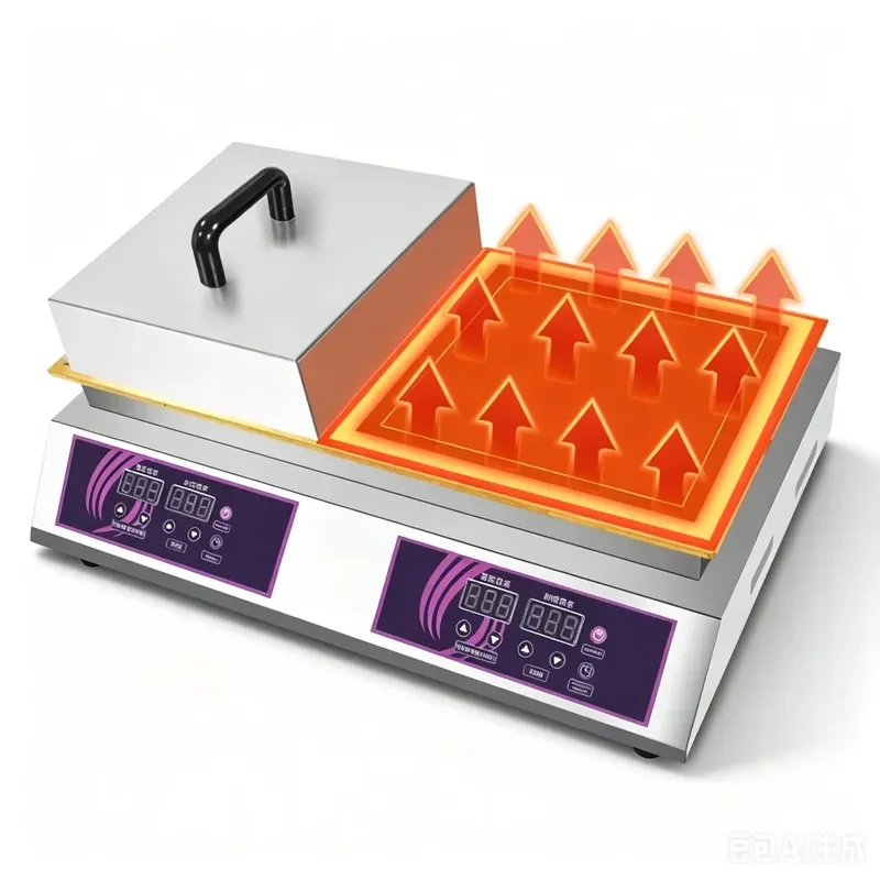 CE Certificate Professional Double Plate Souffle Pancake Maker Nonstick Coating Lock Steam Design Commercial Snack Baking