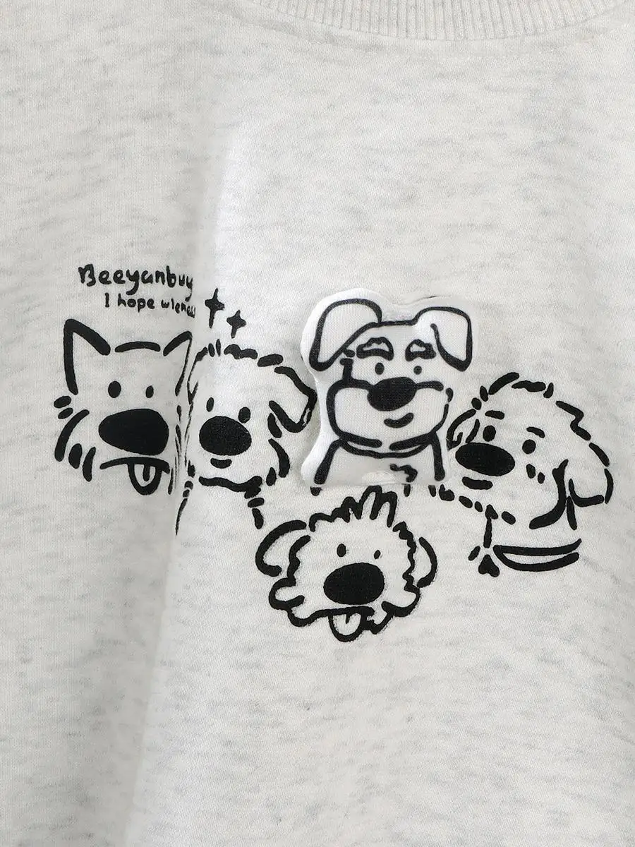 Maglietta per Bambini con Motivi Cartoon, Effetto Patchwork a Righe, Finto Due Pezzi, Autunno 2025, Nuova Moda per Bambine