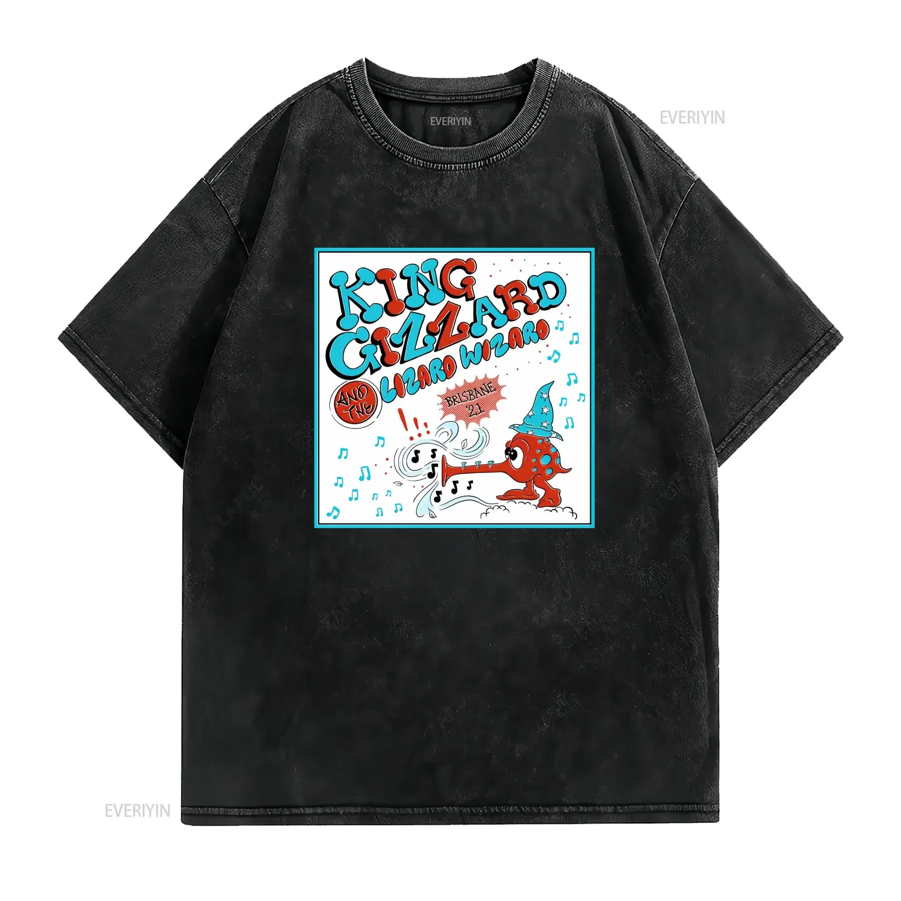 Vintage King Gizzard The Lizard Wizard T Shirt Concert S to 5XL BO512 vintage Washed Slightly Comfortable Stretched homme
