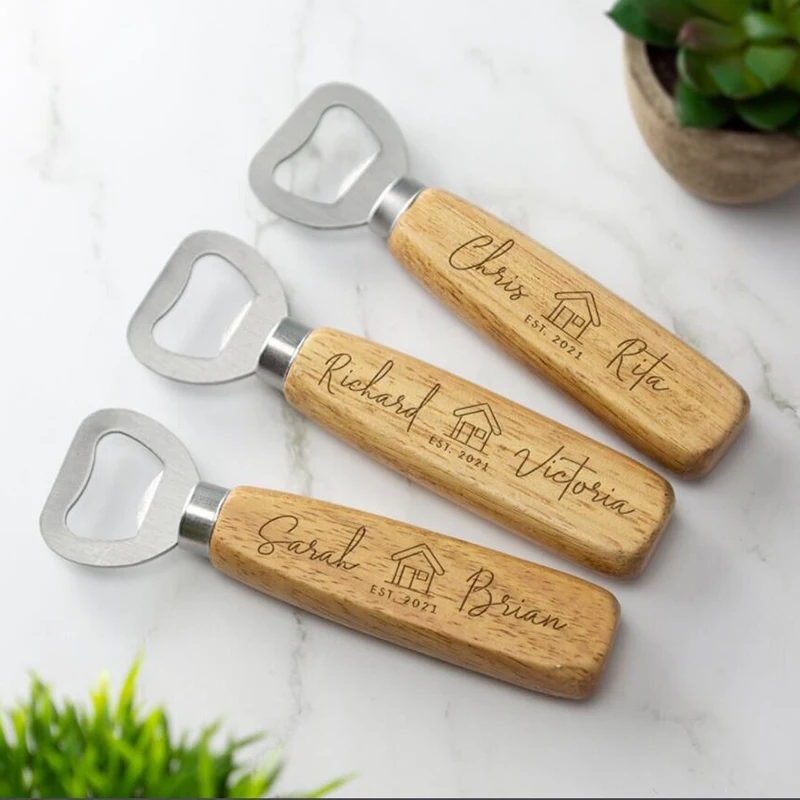 

Personalised Bottle Opener, House Warming Wooden Bottle Opener,Laser Engraved Fathers Day, Birthday Christmas New Home Gifts