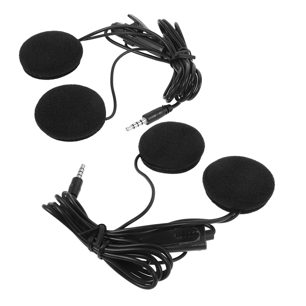 

2PCS Motorcycle Headset Built in Speakers Clear Sound GPS Navigation Earphone Riding Mic Compatible Black