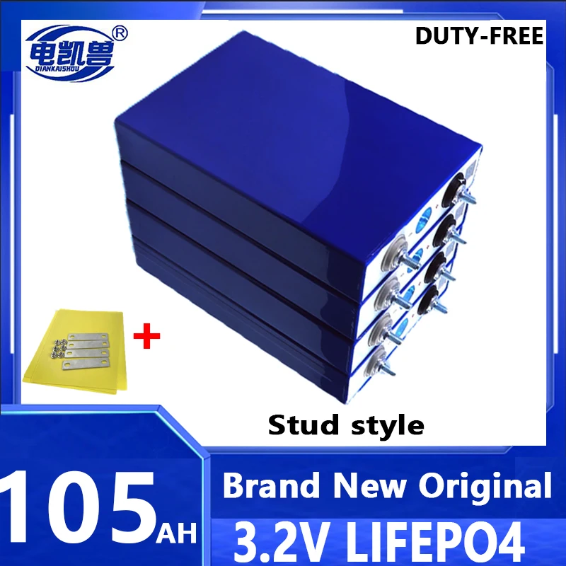 Duty-free 12V 24V 48V Lifepo4 105AH Battery 3.2V DIY Lithium iron phosphate Cell Rechargeable Golf Cart For RV Camper