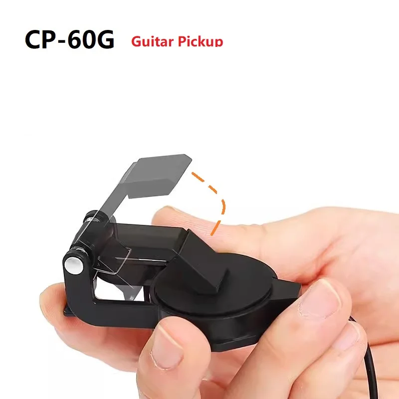 Musedo CP-60V Pickup for Violin, CP-60G Pickup for Guitar Clip-on Pickup with 14 Jack 2.5M Cable Compact Professional