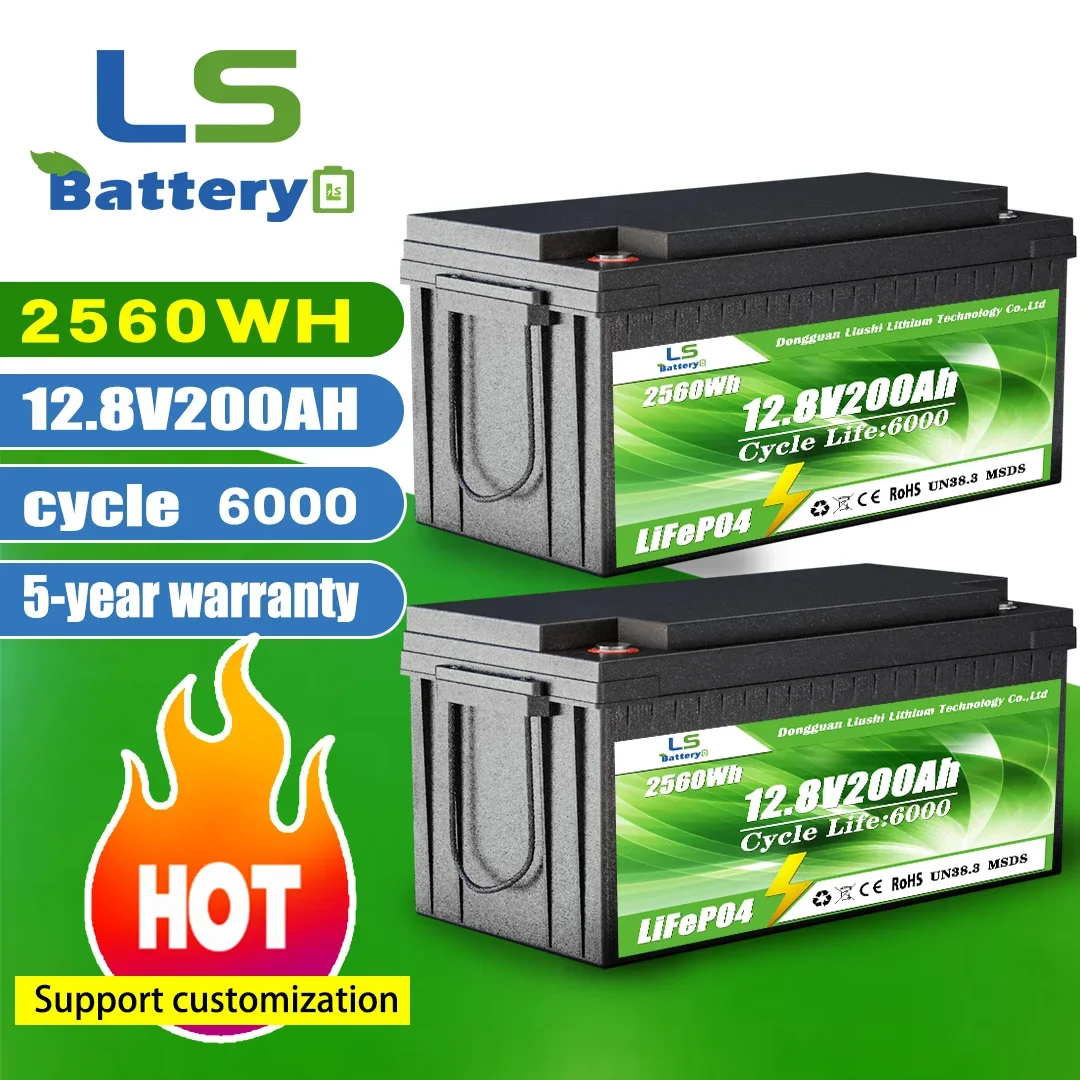 12.8 V  200ah    LS  LIUSHI  Lifepo4 Lithium energy storage solar battery pack  Bluetooth  Waterproof Deep Cycles