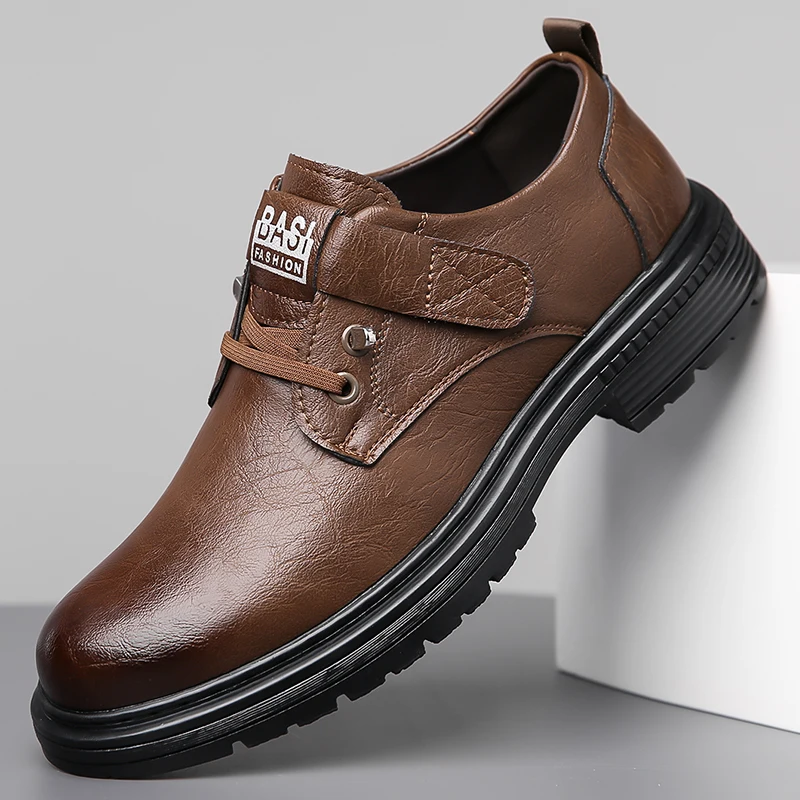 

Весна/осень 2025 г., новый стиль, повседневная деловая кожаная обувь, многофункциональная удобная повседневная обувь в британском стиле с мягкой подошвой