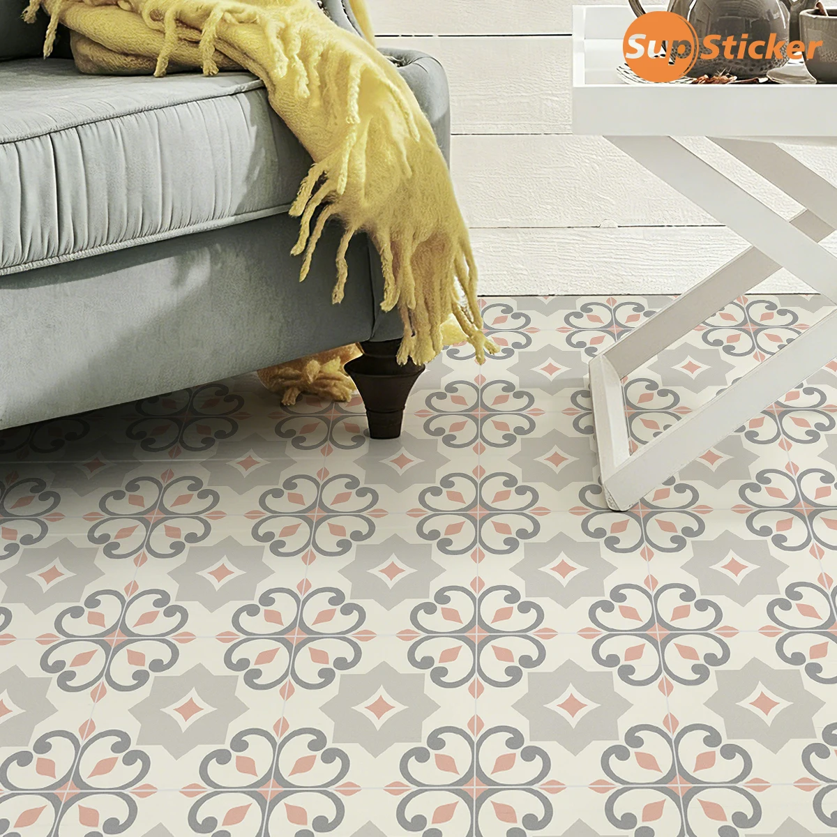 Waterproof Peel and Stick Tile Stickers, Removable Vinyl Floor Wall Decals for Kitchen Bathroom