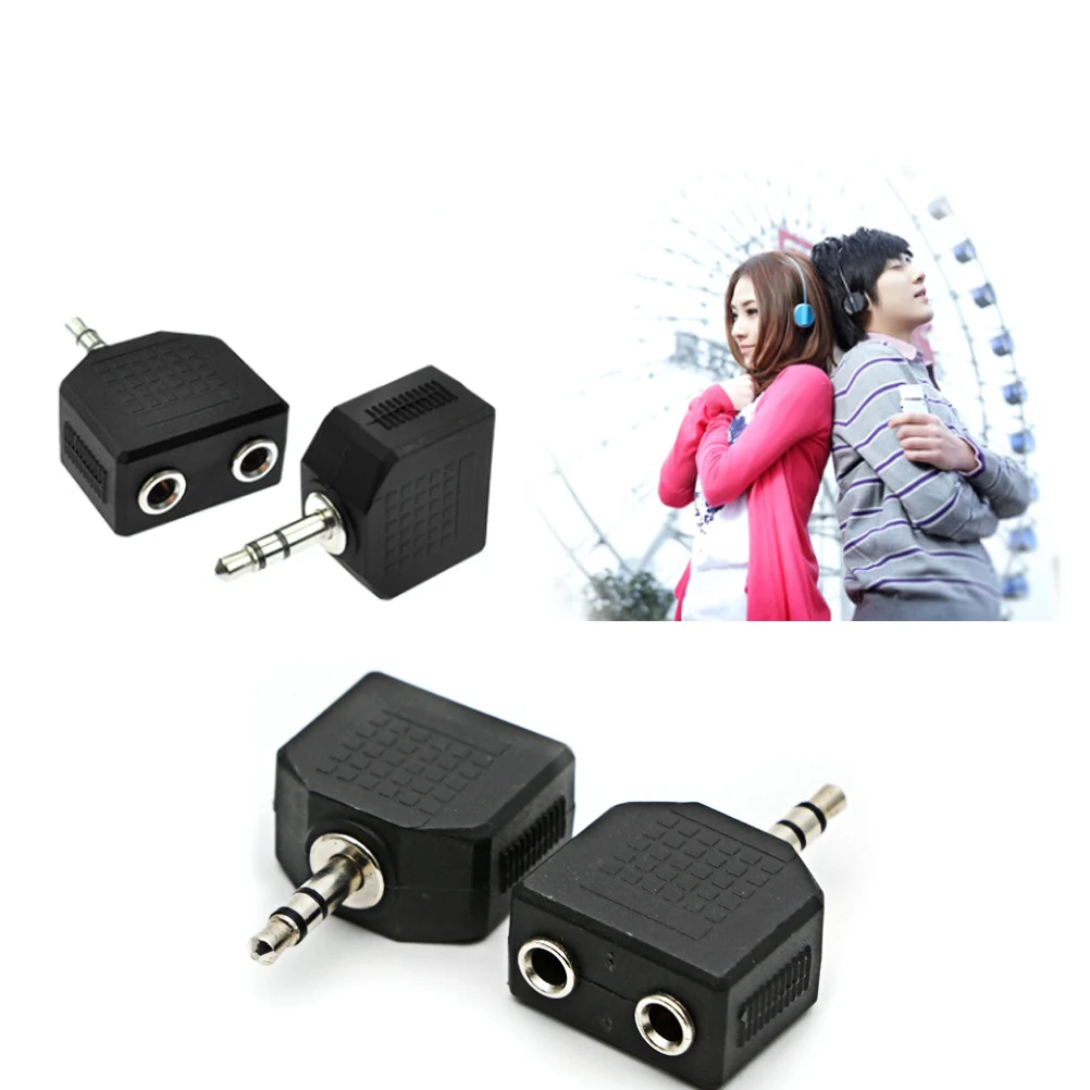 

2 Pcs Headphone Converter 35mm Audio Adapter Splitter Double Mono Jack Dispenser Durable Environmental Friendly Audio Tools Set