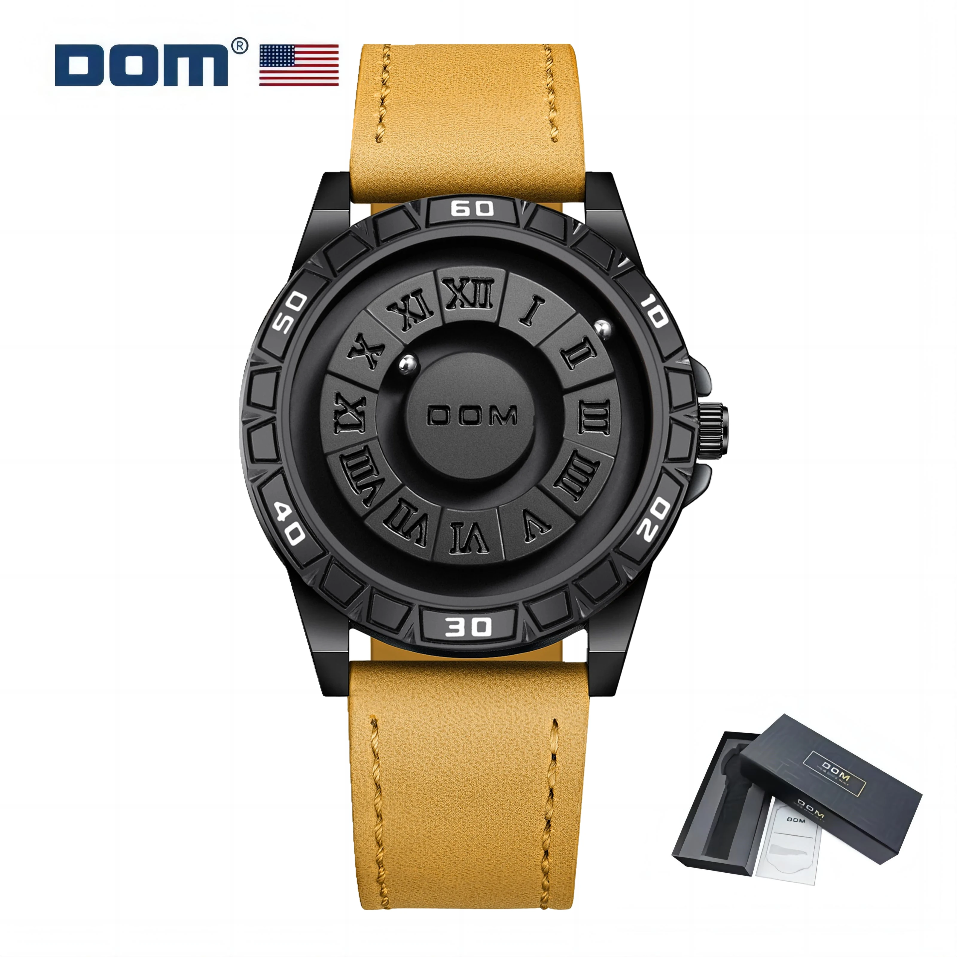 

DOM D-1726 Original New Male Magnetic Concept Quartz Sports Luxury Watch Minimalist Waterproof Men's Ball Bearing Clock Relogio