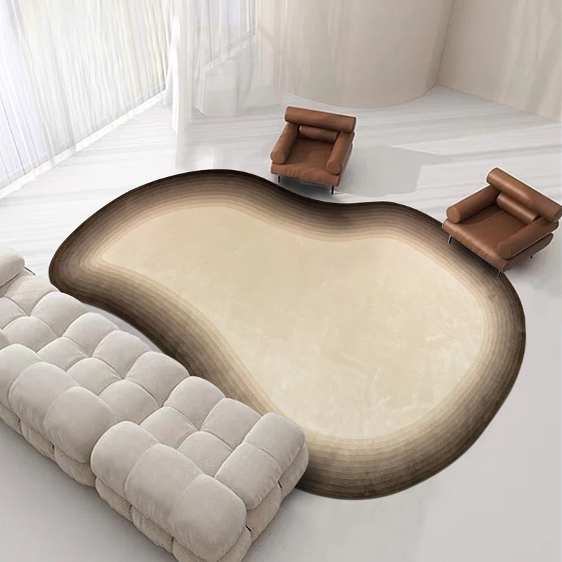 Thick Plush Lounge Floor Mat Irregular Shapes Rugs for Bedroom Home Fluffy Soft Rug Gradient Color Living Room Decoration Carpet