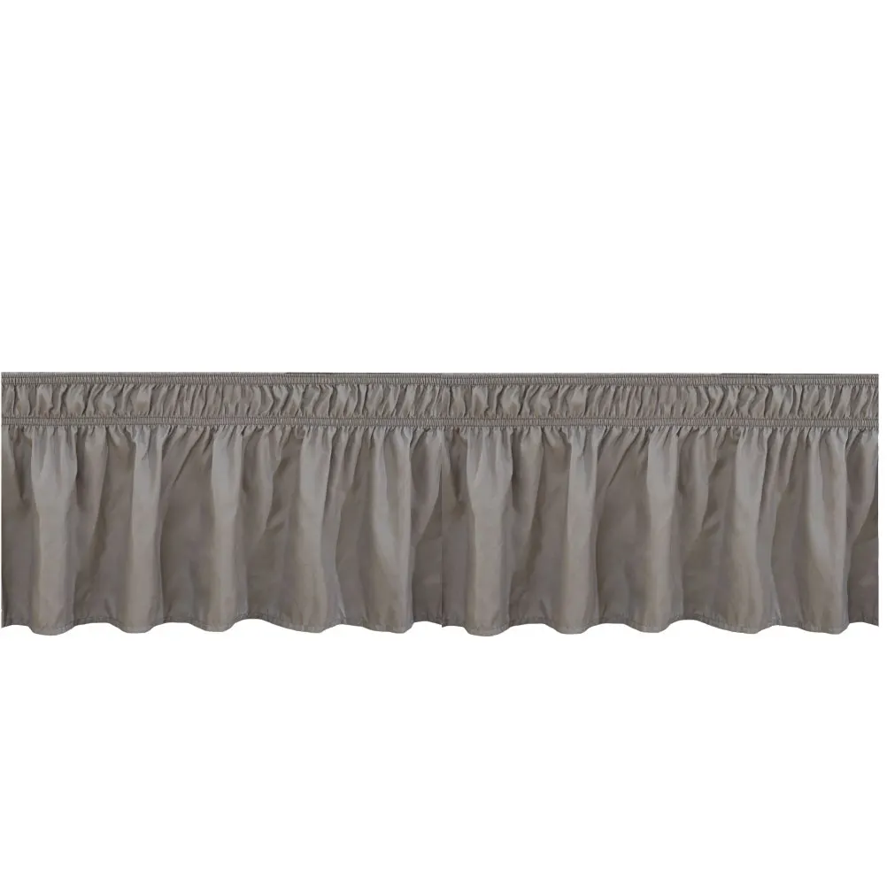 

Elastic Band Dark Blue Polyester Material Ruffled Design Exquisite Warm Atmosphere Full Bed Coverage