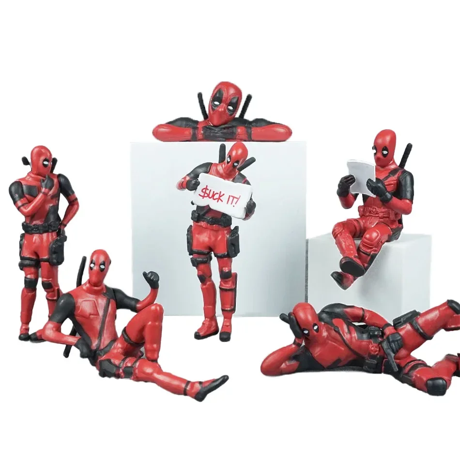 Hot Anime Deadpool 3 Action Figure Sitting lying Posture Model Anime X-Men Mini Doll Decoration Collection Figurine Gifts