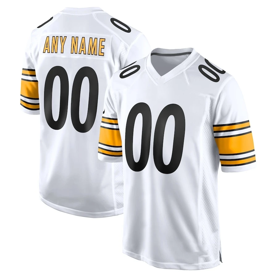 Maillot de football personnalisé pour hommes et femmes, maillot cousu Pittsburgh, jeu américain, personnalisé, n'importe quel nom, numéro, américains