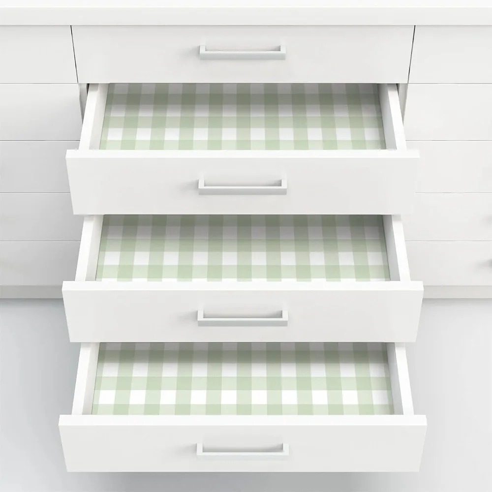 ورق جدران منقوش أخضر قابل للتقشير واللصق للخزائن - ورق اتصال ذاتي اللصق على طراز بوهو