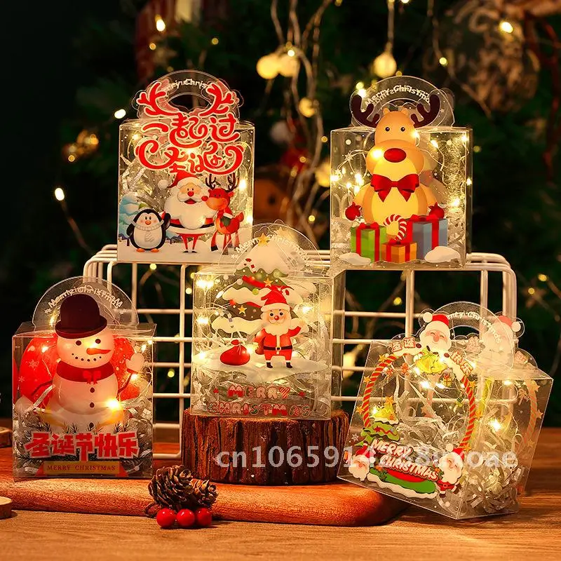 

Christmas Eve Apple Gift Box Creative Transparent PVC Packaging for Ping an Fruit Children's Festive Apple Box