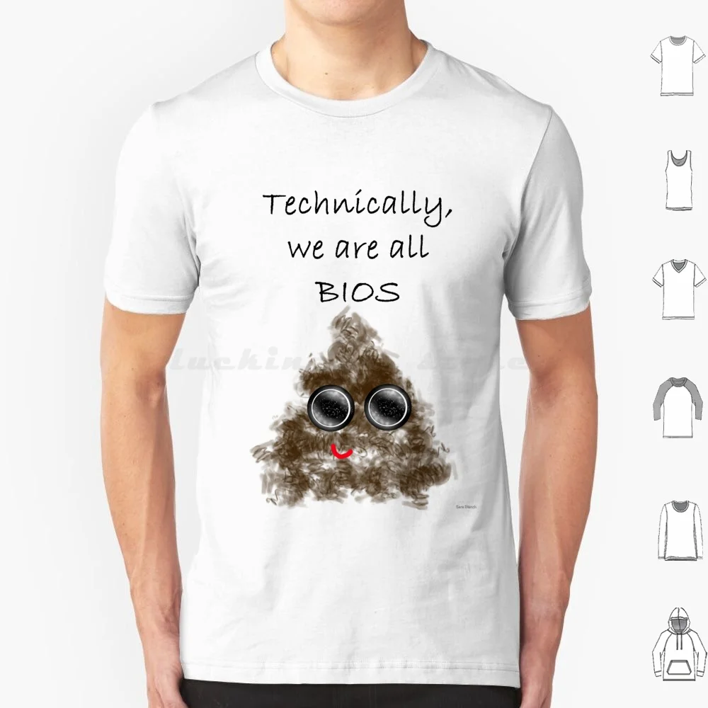 Bios Shirt T Shirt Big Size 100% Cotton Bios Cartoon Humour Funny