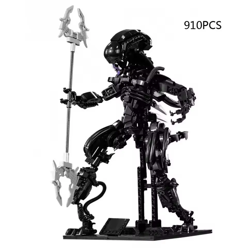 외계인 장난감 세트 Xenomorph 프레데터 액션 피규어 빌딩 블록 낯선 괴물 로봇 조립 모델 장난감 어린이 성인 선물
