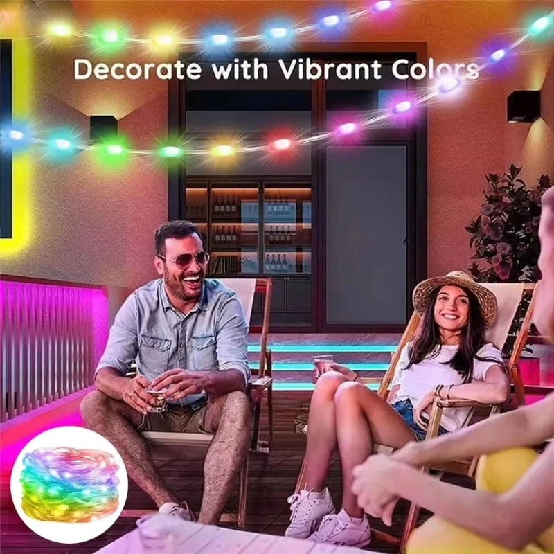 الذكية RGB LED قطاع ضوء 20 متر الجنية سلسلة أضواء ث/تطبيق التحكم مزامنة الموسيقى 12 طرق USB بالطاقة لعيد الميلاد ديكور المنزل #5