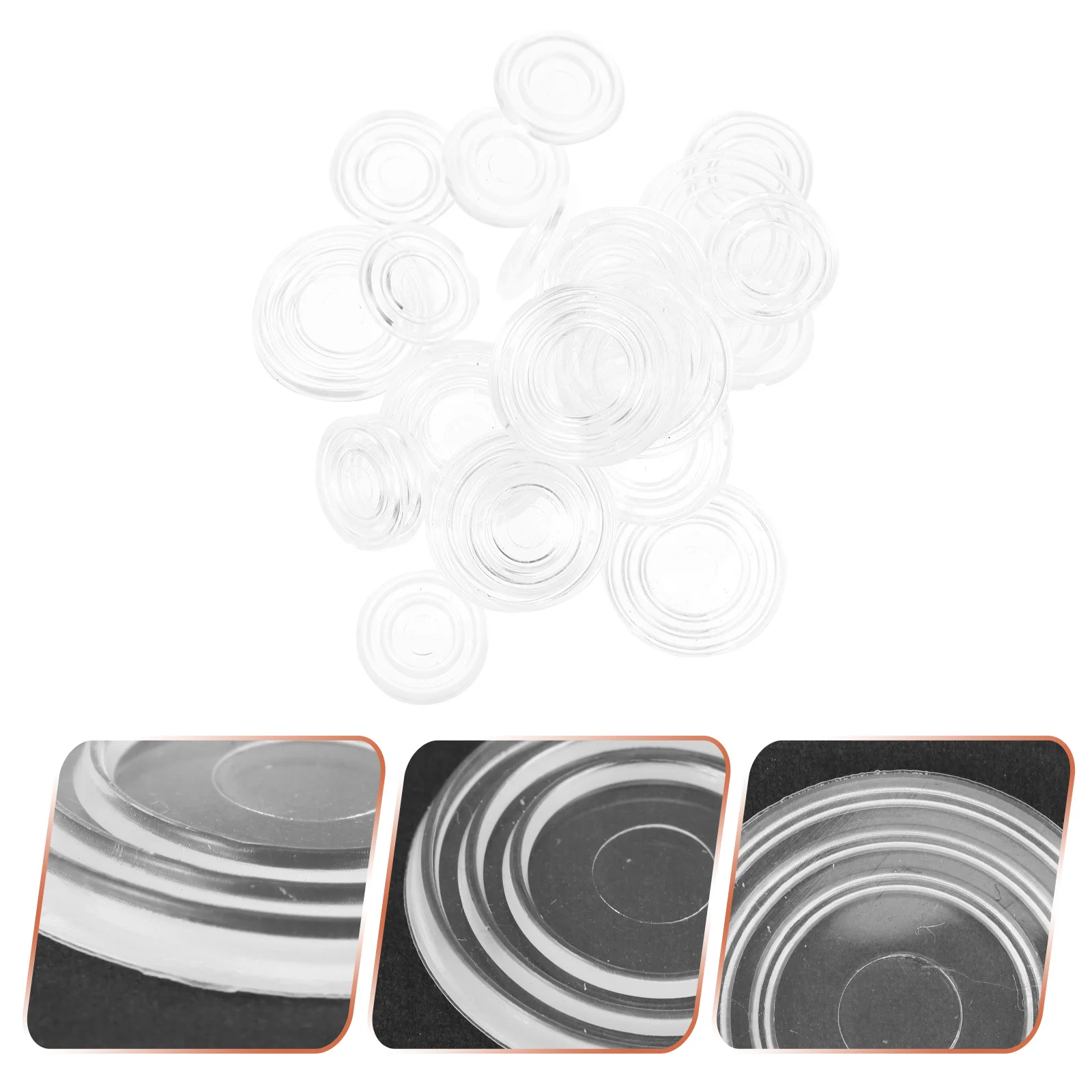 50 قطعة منصات المضادة للانزلاق سيليكون الوفير للأثاث الزجاج كونترتوب حماية الأثاث الوفير منصات الجدول مصدات واضحة #5