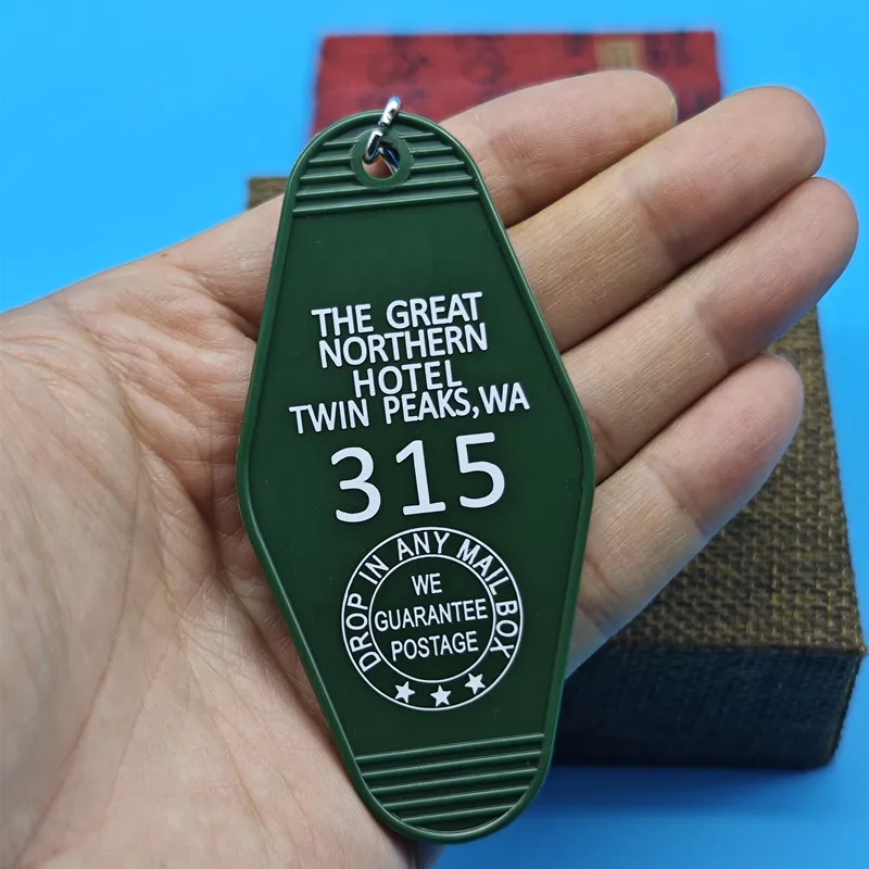The Great Northern Hotel Room 315 Keychain Twin Peaks Inspired Key Tag Vintage TV Series Peripheral Pendant