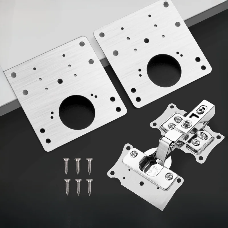 2 stainless steel hinge repair plate brackets, matching pages, repair hinge door panels, correctors, door hinge washers