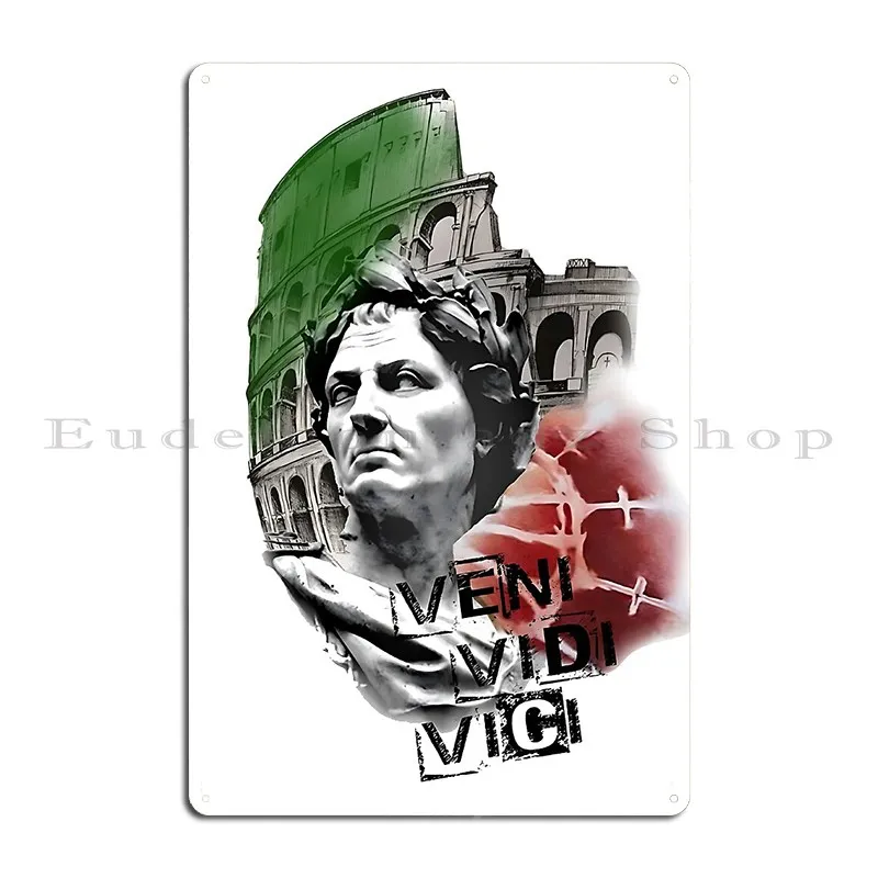 Veni Vidi Vici Italy Coliseum Metal Plaque Personalized Cinema Living Room Customized Garage Tin Sign Poster