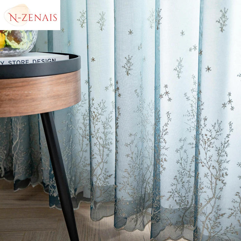 Elegant Decor Luxury Popular Double-layer Gauze Light-impermeable Window Gauze Curtain