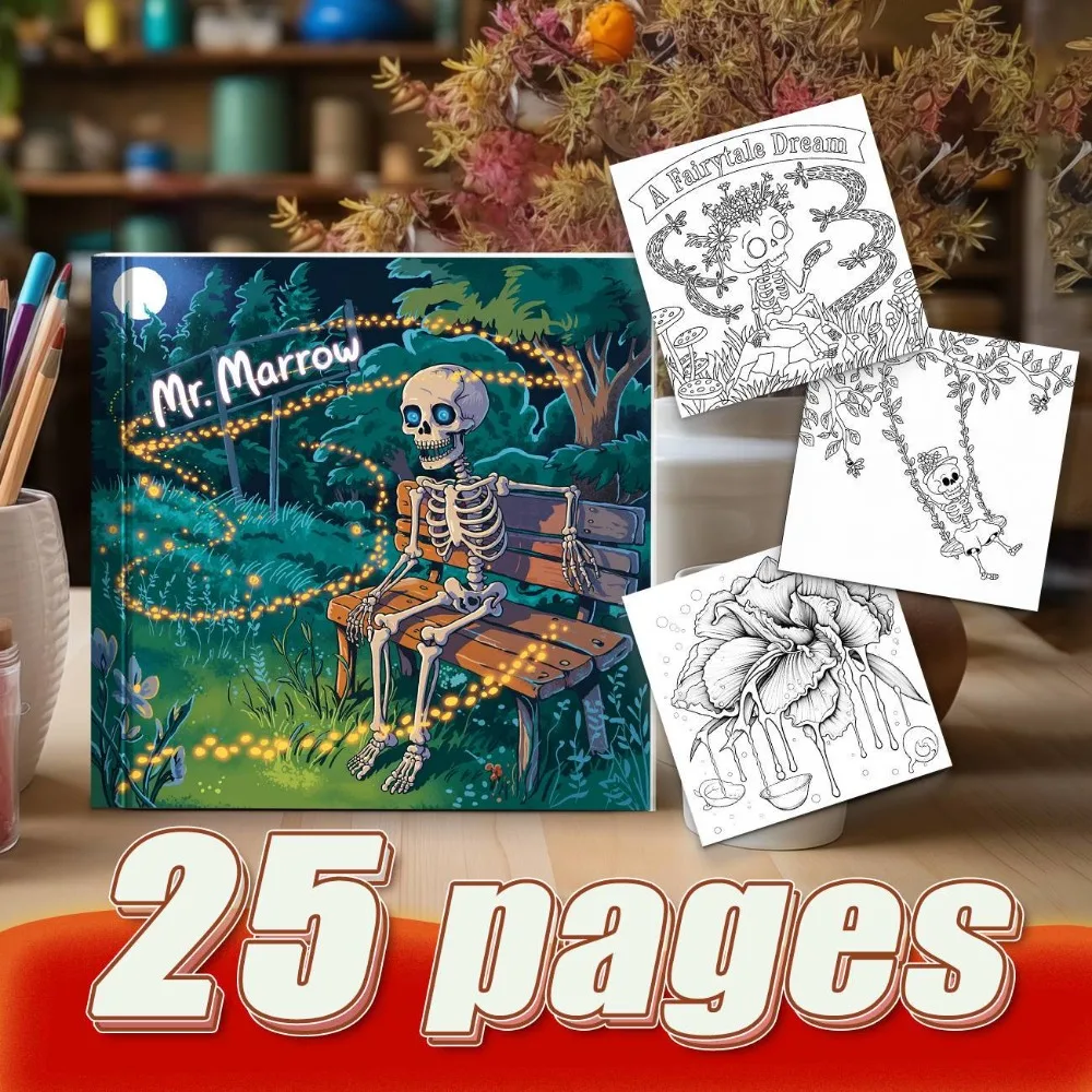 

Flower Fairy Accompanied By Cartoon Skeleton Coloring Book Thickened Paper To Help Cultivate Color Perception